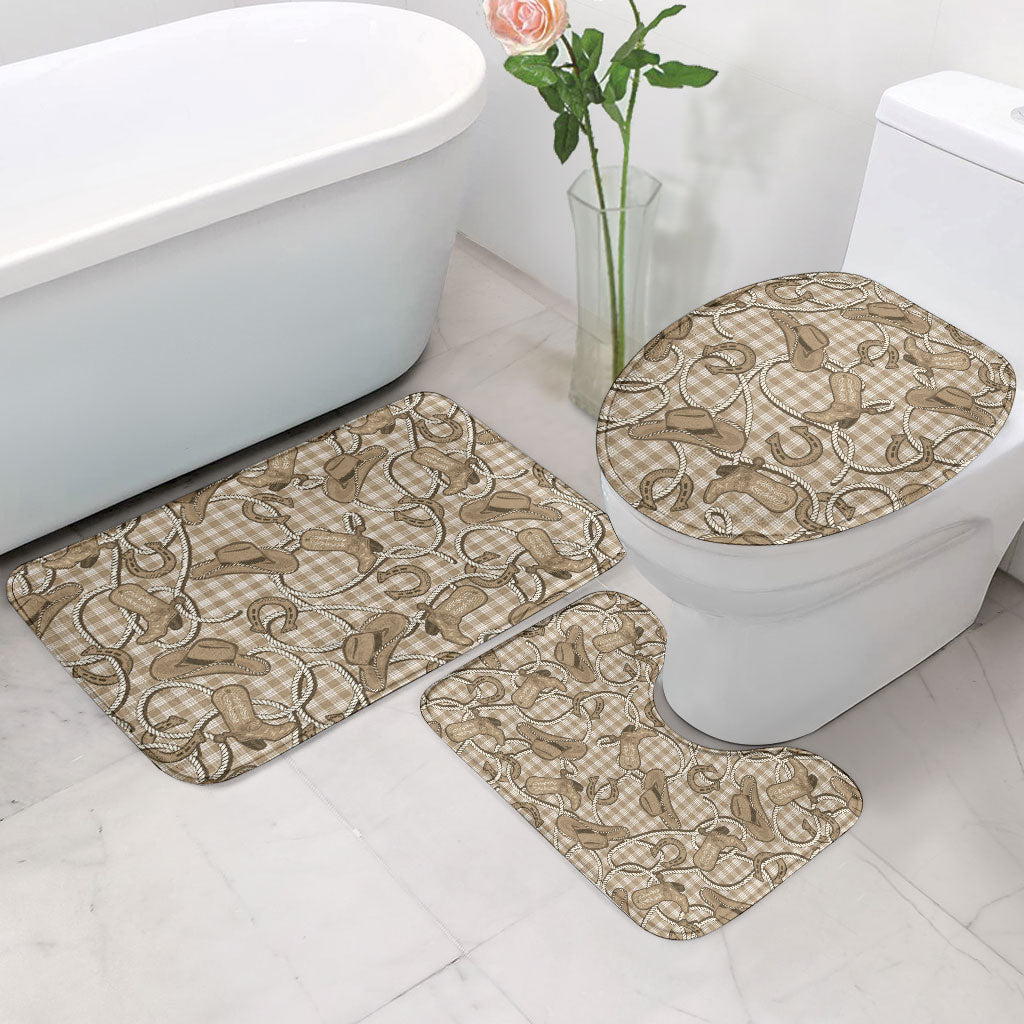 Beige Hawaii Palaka Cowboy Bathroom Set Hawaiian Paniolo Festival Spirit