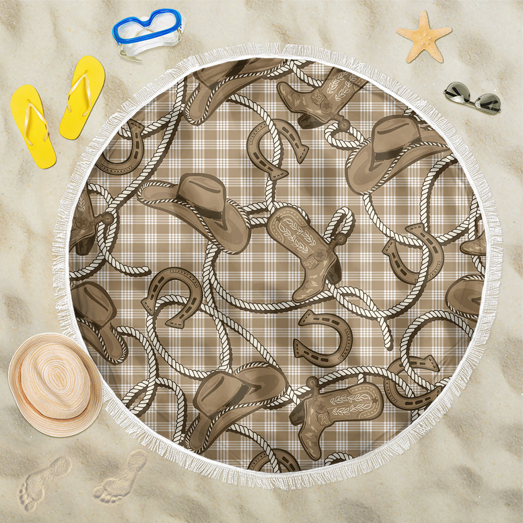 Beige Hawaii Palaka Cowboy Beach Blanket Hawaiian Paniolo Festival Spirit