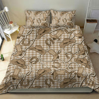 Beige Hawaii Palaka Cowboy Bedding Set Hawaiian Paniolo Festival Spirit
