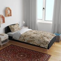 Beige Hawaii Palaka Cowboy Bedding Set Hawaiian Paniolo Festival Spirit