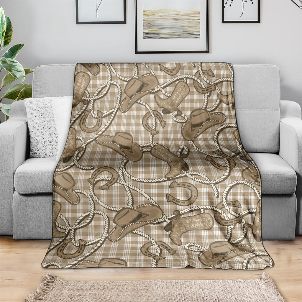 Beige Hawaii Palaka Cowboy Blanket Hawaiian Paniolo Festival Spirit