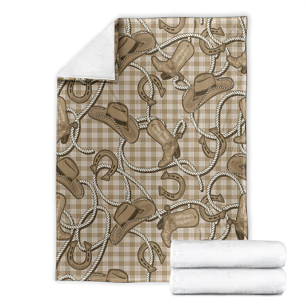 Beige Hawaii Palaka Cowboy Blanket Hawaiian Paniolo Festival Spirit
