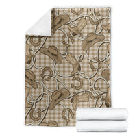 Beige Hawaii Palaka Cowboy Blanket Hawaiian Paniolo Festival Spirit