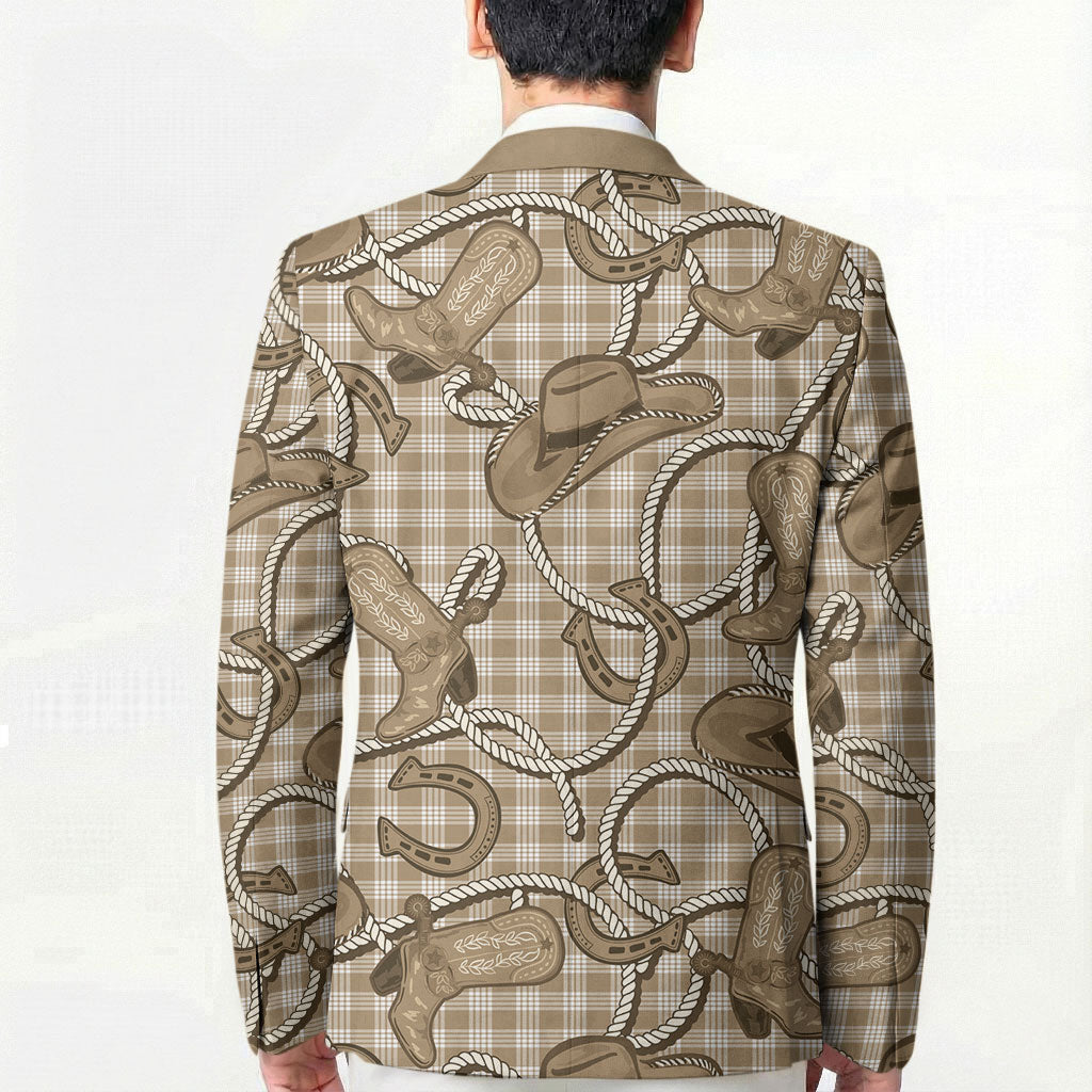 Beige Hawaii Palaka Cowboy Blazer Hawaiian Paniolo Festival Spirit