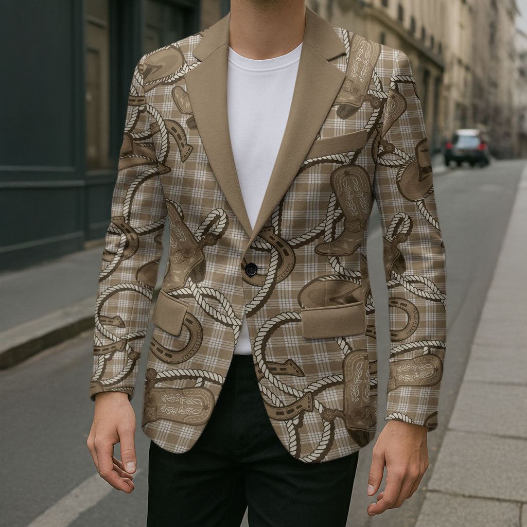 Beige Hawaii Palaka Cowboy Blazer Hawaiian Paniolo Festival Spirit