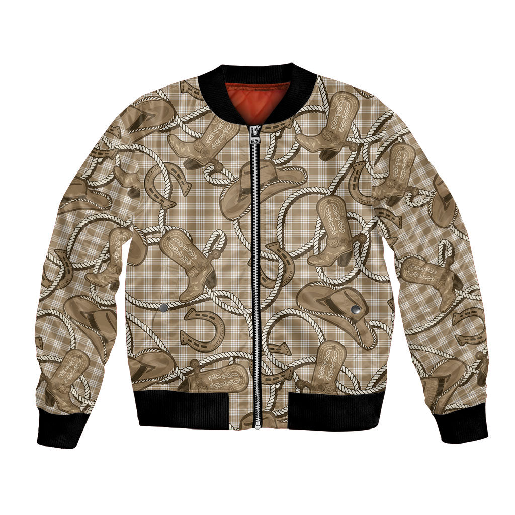 Beige Hawaii Palaka Cowboy Bomber Jacket Hawaiian Paniolo Festival Spirit
