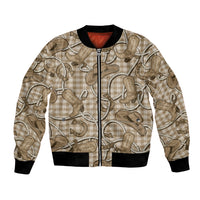 Beige Hawaii Palaka Cowboy Bomber Jacket Hawaiian Paniolo Festival Spirit