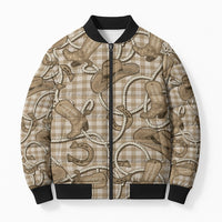 Beige Hawaii Palaka Cowboy Bomber Puffer Jacket Hawaiian Paniolo Festival Spirit