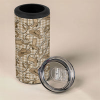 Beige Hawaii Palaka Cowboy 4 in 1 Can Cooler Tumbler Hawaiian Paniolo Festival Spirit