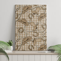 Beige Hawaii Palaka Cowboy Canvas Wall Art Hawaiian Paniolo Festival Spirit