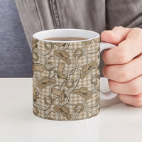 Beige Hawaii Palaka Cowboy Ceramic Mug Hawaiian Paniolo Festival Spirit