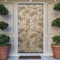 Beige Hawaii Palaka Cowboy Door Cover Hawaiian Paniolo Festival Spirit