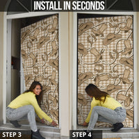 Beige Hawaii Palaka Cowboy Door Cover Hawaiian Paniolo Festival Spirit