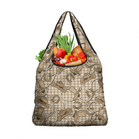 Beige Hawaii Palaka Cowboy Grocery Bag Hawaiian Paniolo Festival Spirit