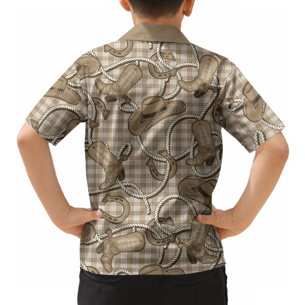 Beige Hawaii Palaka Cowboy Hawaiian Shirt Hawaiian Paniolo Festival Spirit
