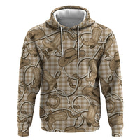 Beige Hawaii Palaka Cowboy Hoodie Hawaiian Paniolo Festival Spirit