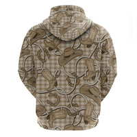 Beige Hawaii Palaka Cowboy Hoodie Hawaiian Paniolo Festival Spirit