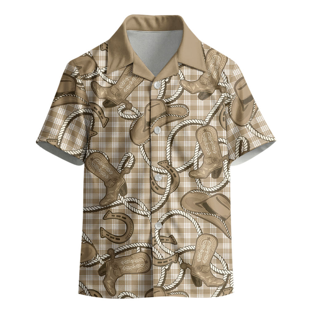 Beige Hawaii Palaka Cowboy Kid Hawaiian Shirt Hawaiian Paniolo Festival Spirit
