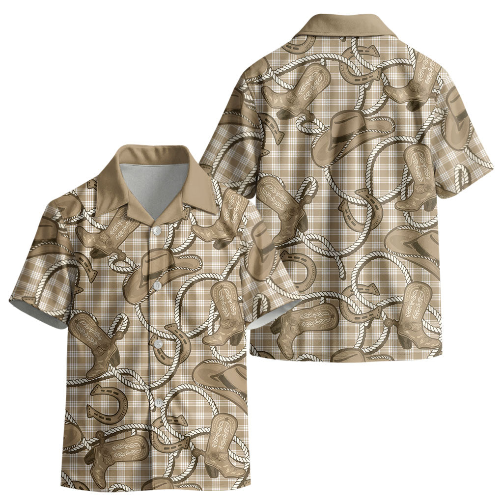 Beige Hawaii Palaka Cowboy Kid Hawaiian Shirt Hawaiian Paniolo Festival Spirit