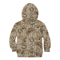 Beige Hawaii Palaka Cowboy Kid Hoodie Hawaiian Paniolo Festival Spirit