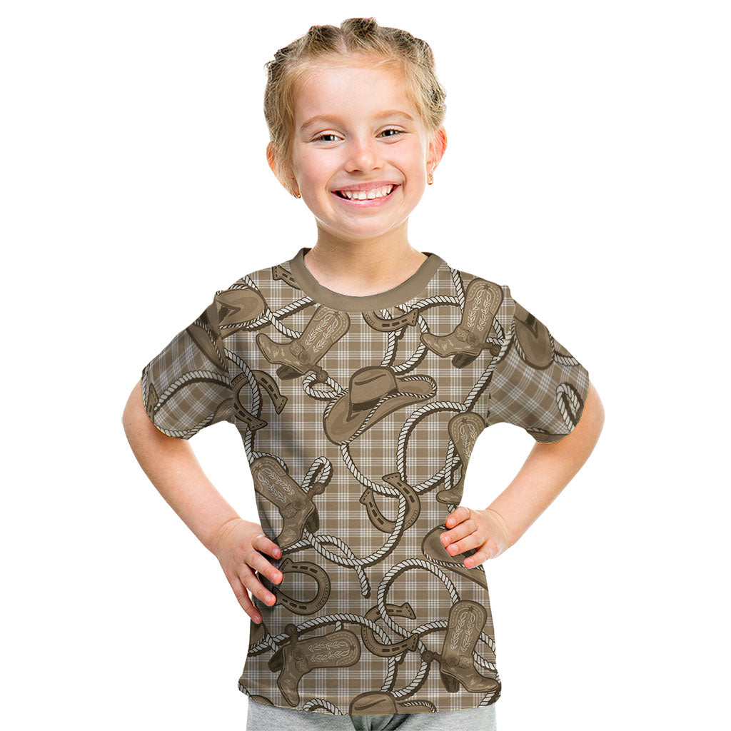 Beige Hawaii Palaka Cowboy Kid T Shirt Hawaiian Paniolo Festival Spirit