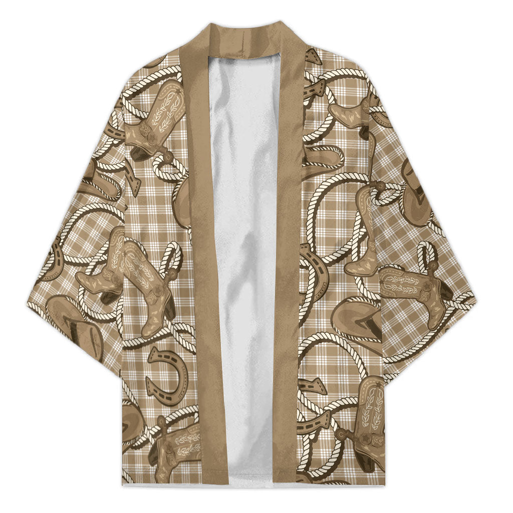 Beige Hawaii Palaka Cowboy Kimono Hawaiian Paniolo Festival Spirit