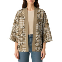 Beige Hawaii Palaka Cowboy Kimono Hawaiian Paniolo Festival Spirit
