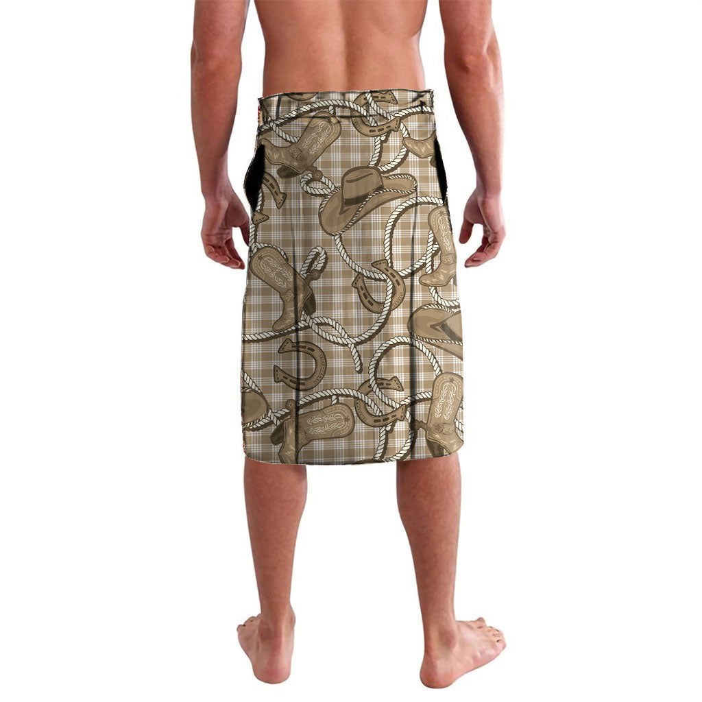 Beige Hawaii Palaka Cowboy Lavalava Hawaiian Paniolo Festival Spirit