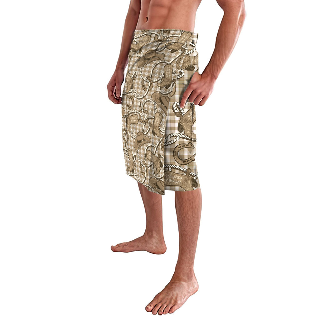Beige Hawaii Palaka Cowboy Lavalava Hawaiian Paniolo Festival Spirit