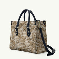 Beige Hawaii Palaka Cowboy Leather Bag Hawaiian Paniolo Festival Spirit