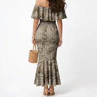 Beige Hawaii Palaka Cowboy Mermaid Dress Hawaiian Paniolo Festival Spirit