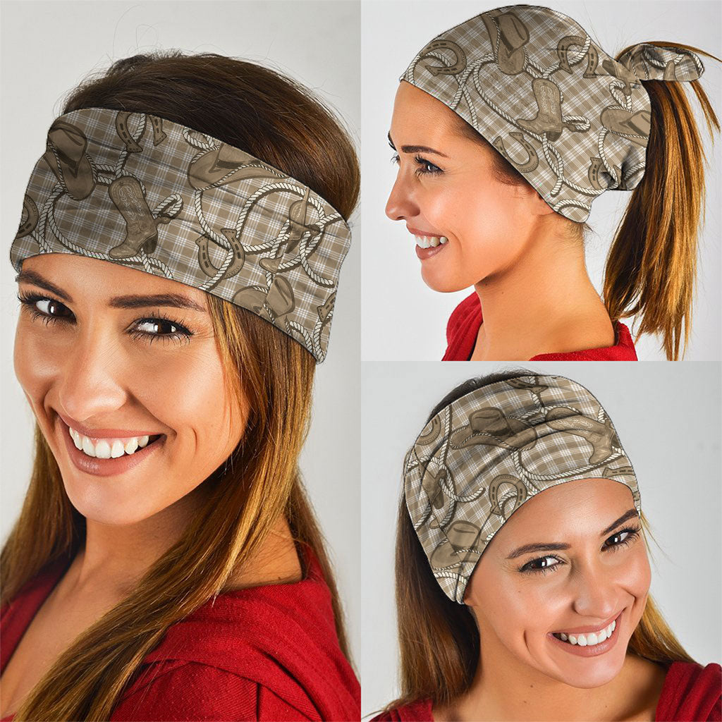 Beige Hawaii Palaka Cowboy Neck Gaiter Hawaiian Paniolo Festival Spirit