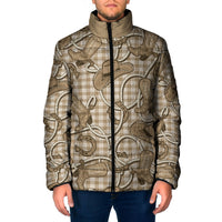 Beige Hawaii Palaka Cowboy Padded Jacket Hawaiian Paniolo Festival Spirit