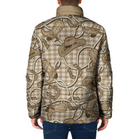Beige Hawaii Palaka Cowboy Padded Jacket Hawaiian Paniolo Festival Spirit