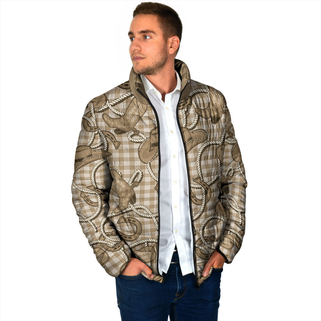 Beige Hawaii Palaka Cowboy Padded Jacket Hawaiian Paniolo Festival Spirit