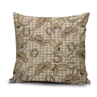 Beige Hawaii Palaka Cowboy Pillow Cover Hawaiian Paniolo Festival Spirit