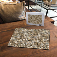 Beige Hawaii Palaka Cowboy Puzzle Hawaiian Paniolo Festival Spirit