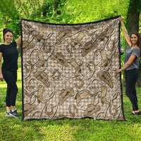 Beige Hawaii Palaka Cowboy Quilt Hawaiian Paniolo Festival Spirit
