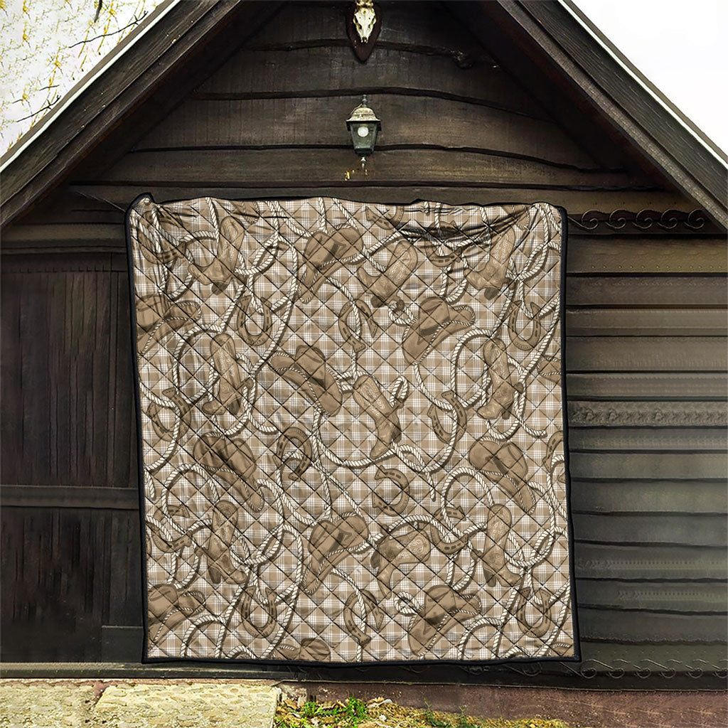 Beige Hawaii Palaka Cowboy Quilt Hawaiian Paniolo Festival Spirit