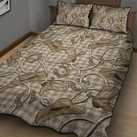 Beige Hawaii Palaka Cowboy Quilt Bed Set Hawaiian Paniolo Festival Spirit