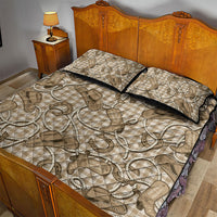 Beige Hawaii Palaka Cowboy Quilt Bed Set Hawaiian Paniolo Festival Spirit