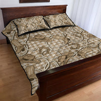 Beige Hawaii Palaka Cowboy Quilt Bed Set Hawaiian Paniolo Festival Spirit
