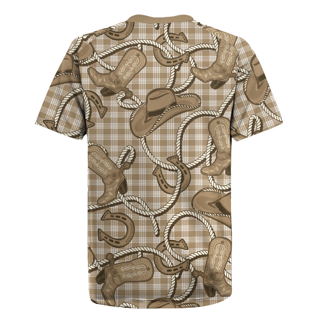Beige Hawaii Palaka Cowboy Rugby Jersey Hawaiian Paniolo Festival Spirit