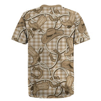 Beige Hawaii Palaka Cowboy Rugby Jersey Hawaiian Paniolo Festival Spirit