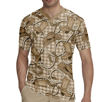Beige Hawaii Palaka Cowboy Rugby Jersey Hawaiian Paniolo Festival Spirit