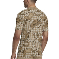 Beige Hawaii Palaka Cowboy Rugby Jersey Hawaiian Paniolo Festival Spirit