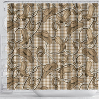 Beige Hawaii Palaka Cowboy Shower Curtain Hawaiian Paniolo Festival Spirit