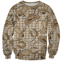 Beige Hawaii Palaka Cowboy Sweatshirt Hawaiian Paniolo Festival Spirit