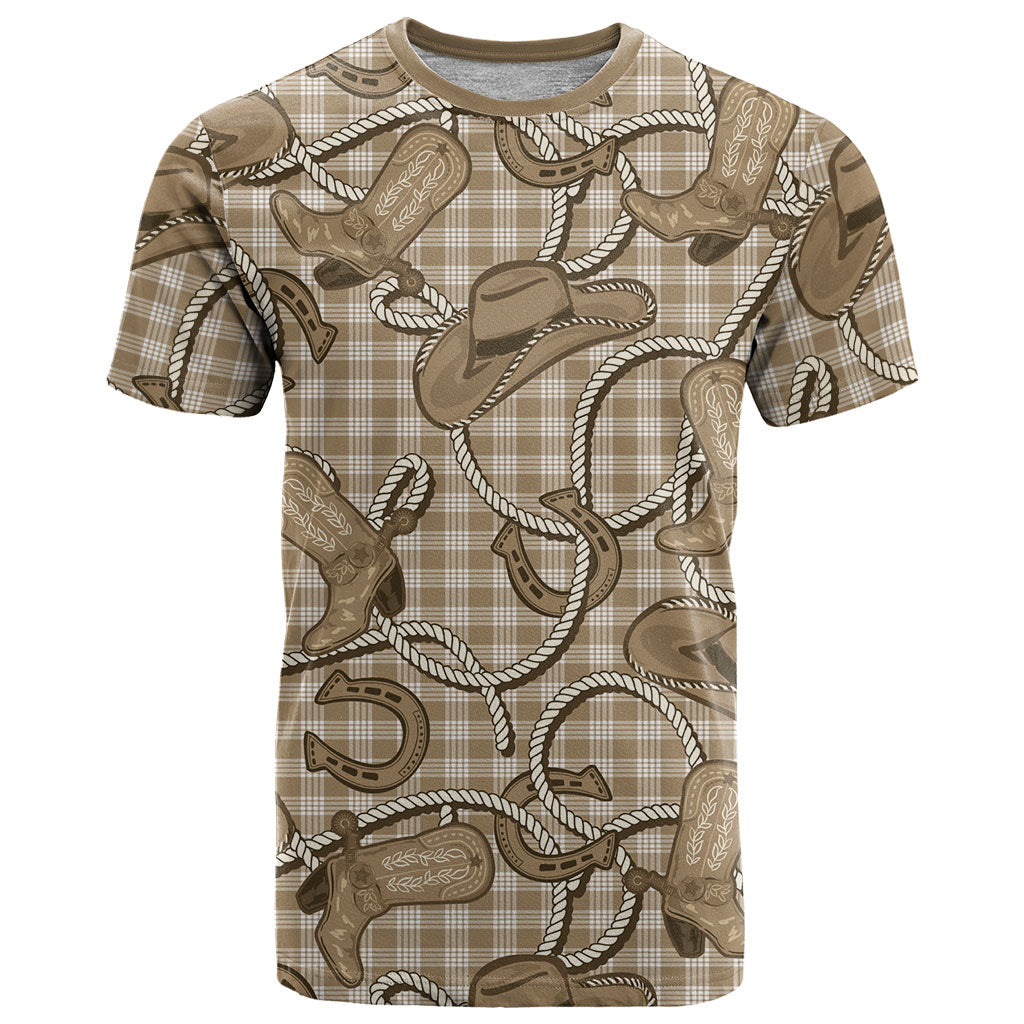 Beige Hawaii Palaka Cowboy T Shirt Hawaiian Paniolo Festival Spirit