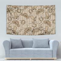 Beige Hawaii Palaka Cowboy Tapestry Hawaiian Paniolo Festival Spirit
